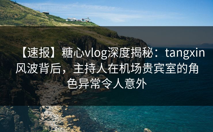 【速报】糖心vlog深度揭秘：tangxin风波背后，主持人在机场贵宾室的角色异常令人意外